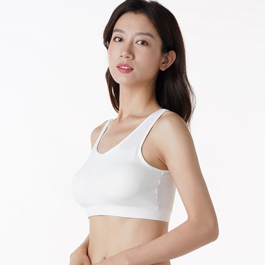 都市丽人基础简约棉质短露卡人棉平纹背心无排扣无钢圈LV2AA5 商品图1