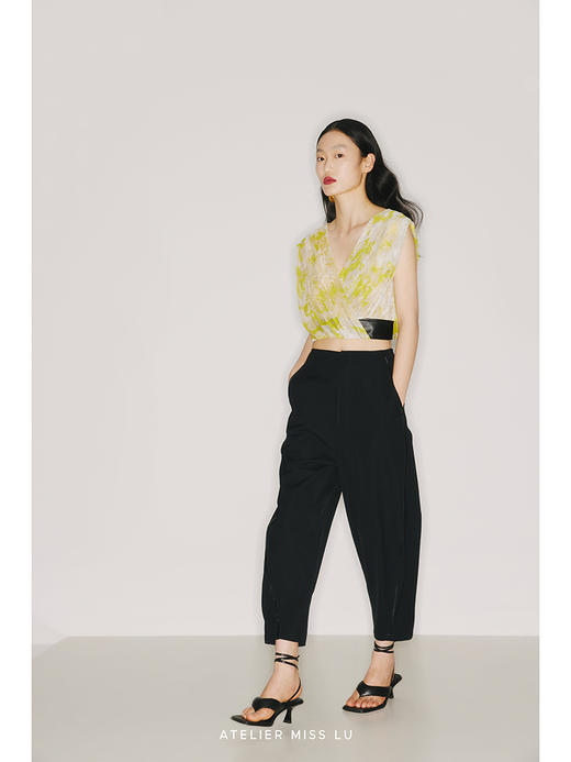 【浮生】品牌定制桑蚕丝印花立裁无袖上衣/220014 商品图2