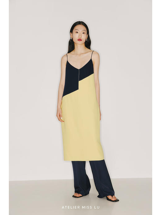 【流光】顺滑丝质藏青垂感长裤/2200014 商品图3