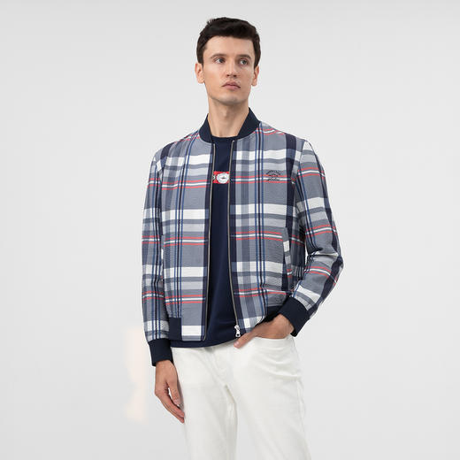 GOOD LUCK德鲨 棒球领格纹休闲夹克LY04727 商品图2