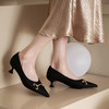 westory女鞋2021年新款春季羊皮尖头细跟婚鞋高跟单鞋S21AE52371 商品缩略图0