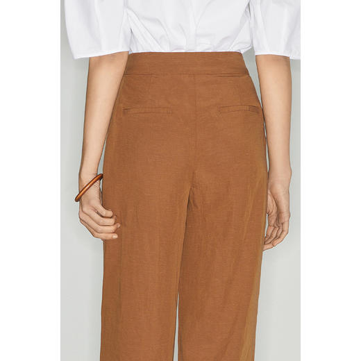 【商场同款】麦檬夏复古杂色一粒扣高腰休闲阔腿裤5C5151171 商品图3