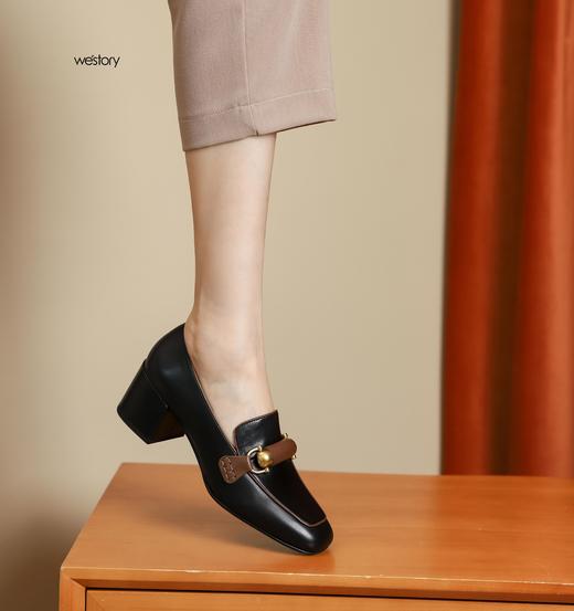 Westory2021秋季新品通勤百搭深口乐福鞋W21CM70921 商品图0