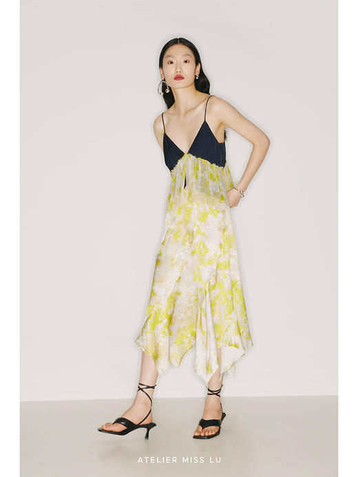 【日光森林】品牌定制桑蚕丝印花拼接吊带上衣/220013 商品图3