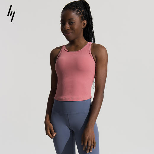 slenddy运动无袖上衣女瑜伽T恤弹力跑步带胸垫背心Muse S1302 商品图1