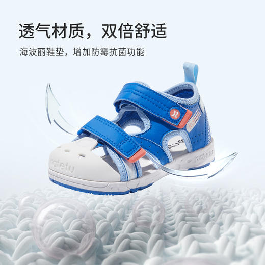 卡特兔男童凉鞋女夏季运动鞋2022年儿童沙滩鞋小童机能鞋包头童鞋 商品图2