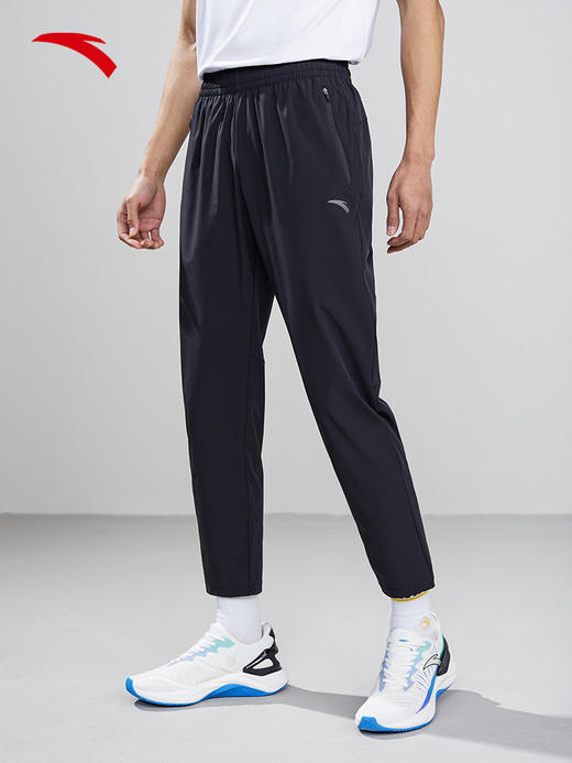 安踏男子运动九分裤2022新款黑色夏季长裤152225501-1 商品图3