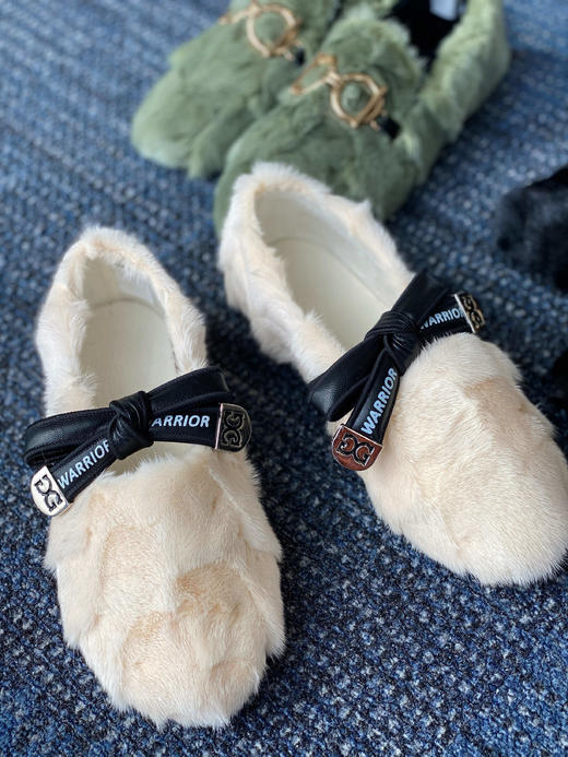 Westory 2020年秋季新款深口乐福鞋舒适平底蝴蝶结毛毛鞋 W20CM70731 商品图0