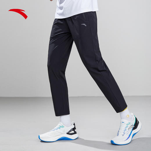 安踏男子运动九分裤2022新款黑色夏季长裤152225501-1 商品图0