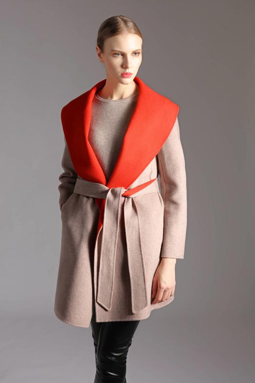 sandriver秋冬女装青果领羊绒呢大衣sjf15w724nsr内购会