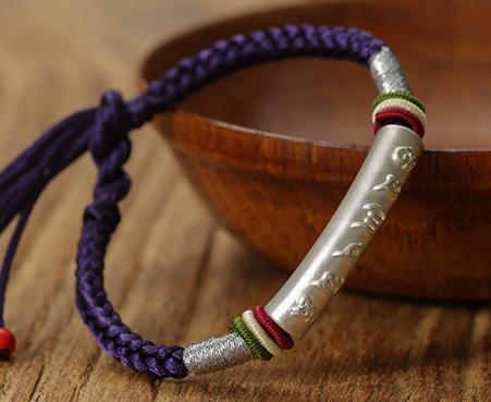 灵机生活馆银款六字真言手链男女可带 商品图1