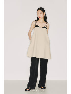 【流光】轻盈丝质黑色垂感长裤/2200015