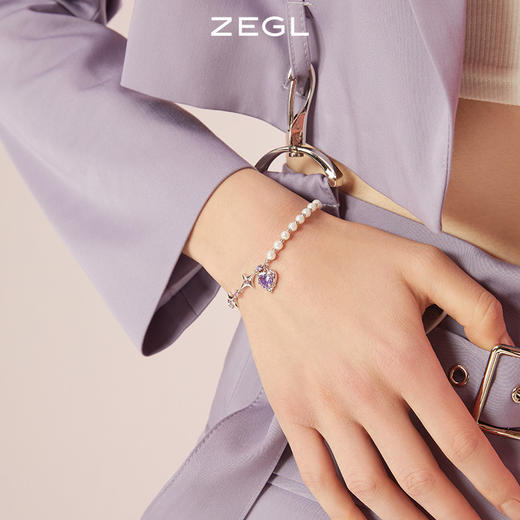 ZEGL设计师银河甜心系列爱心手链女ins小众设计人造珍珠甜酷手饰 商品图3