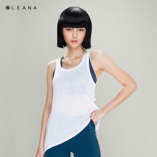 LEANA速干透气无袖圆领罩衫宽松美背系带运动健身瑜伽背心LN0312 商品图7