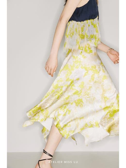 【繁花】品牌定制桑蚕丝印花不规则半裙/220006 商品图1