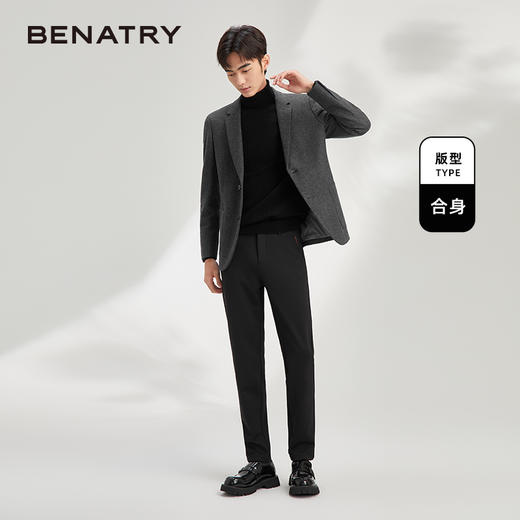 贝纳川羊毛呢子休闲西服男士外套修身韩版小西装ECY315001 商品图3
