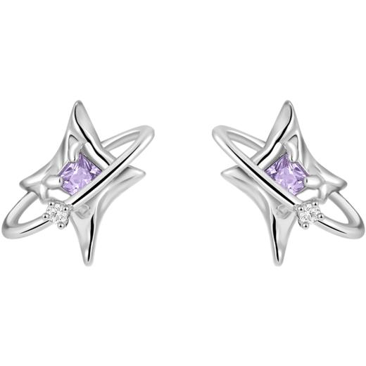 ZEGL设计师银河甜心系列925纯银四芒星耳钉女小众设计感耳环耳饰 商品图8