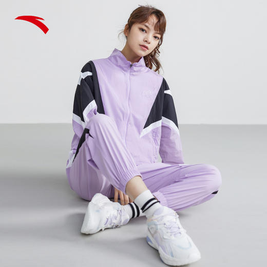 安踏运动外套女2022春季新款梭织潮流连帽外套162228605-1/2 商品图3