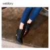 westory秋季新款尖头真皮系带中筒高跟时尚靴W20CM70641 商品缩略图0