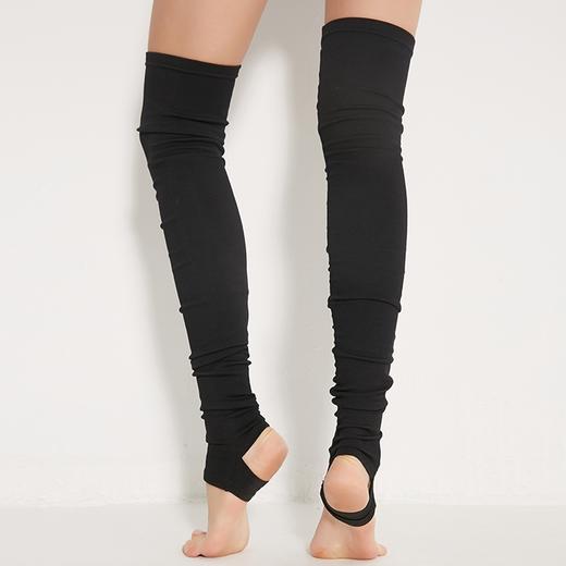 slenddy秋冬保暖踩脚瑜伽袜子抽褶堆堆袜防滑腿套中长筒袜女S7301 商品图3