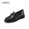westory休闲纯色乐福鞋jk圆头真皮深口皮鞋英伦风一脚蹬平底单鞋S22AM54221 商品缩略图0