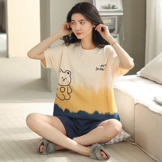 新款纯棉睡衣短袖短裤韩版家居服套装  BMR66326 商品图6