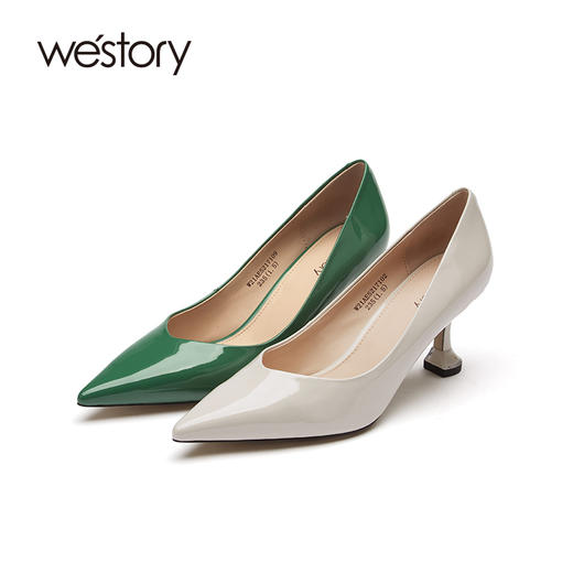 westory高跟鞋女2021年新款春季设计感小众细跟婚鞋W21AE52171 商品图0