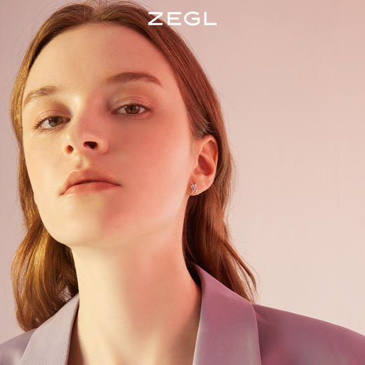 ZEGL设计师银河甜心系列925纯银四芒星耳钉女小众设计感耳环耳饰 商品图2
