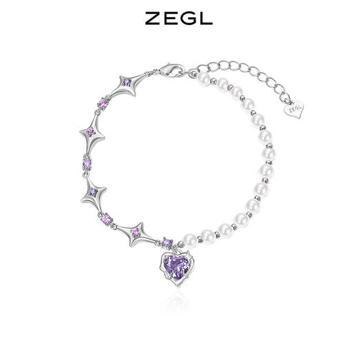 ZEGL设计师银河甜心系列爱心手链女ins小众设计人造珍珠甜酷手饰 商品图0