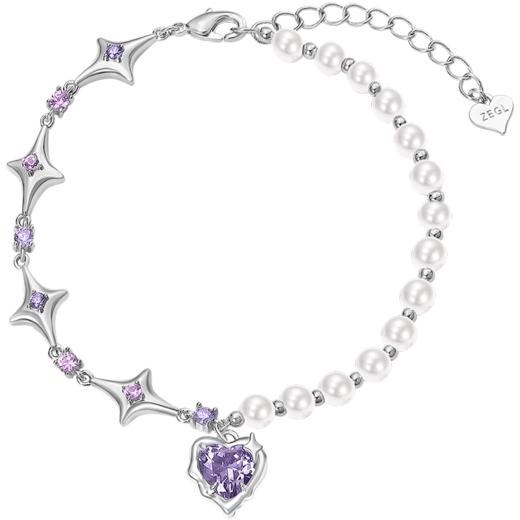 ZEGL设计师银河甜心系列爱心手链女ins小众设计人造珍珠甜酷手饰 商品图7