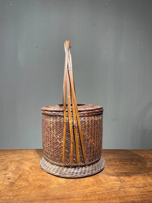 竹编双层提梁圆篮，顺丰包邮 商品图1