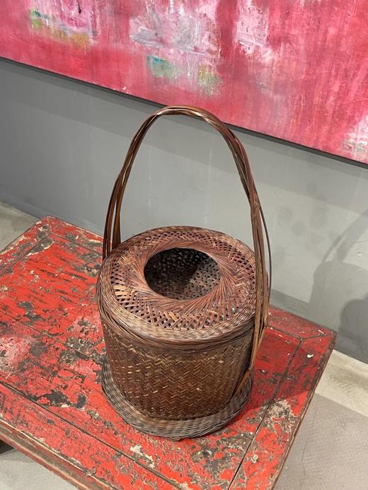竹编双层提梁圆篮，顺丰包邮 商品图0