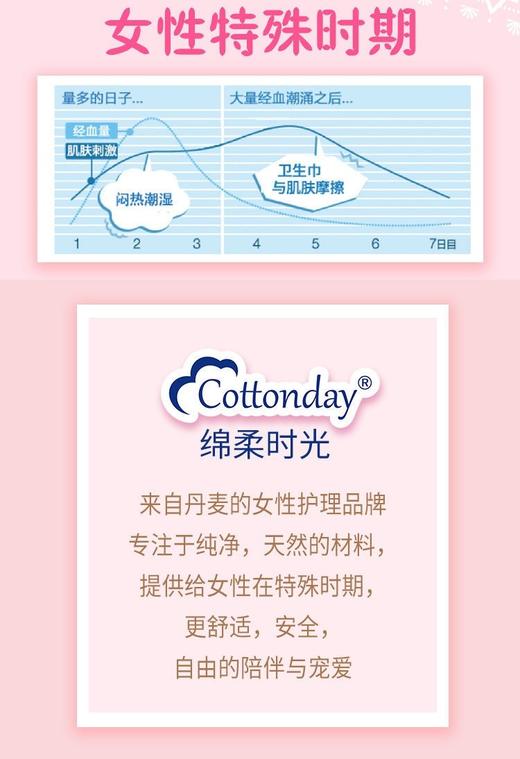 1F超市 Cottonday/绵柔时光亲肤绵柔日用卫生巾 商品图4