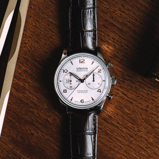 宇联（UNION GLASHÜTTE）德国手表 男士腕表 诺拉敏斯系列机械皮带计时码表 D012.427.16.037.01 商品图3