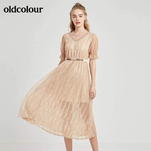oldcolour秋季商场同款气质中袖连衣裙N21102160 商品图3