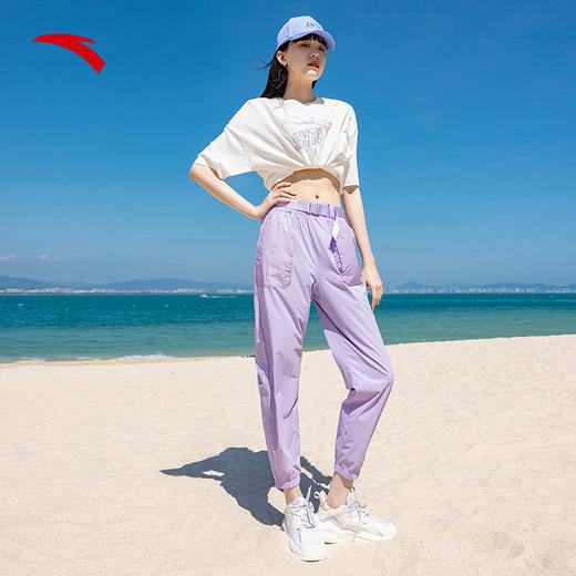安踏运动裤女裤2022夏季新款透气薄长裤宽松舒适休闲裤162228520-2/3 商品图4