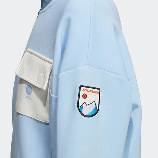 Adidas阿迪达斯NEO女装2022春新款运动休闲半拉链连帽卫衣HE4492 商品图2