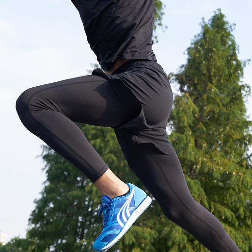 多威跑步裤男2021年春新款马拉松专业假两件紧身运动裤3502002 商品图3