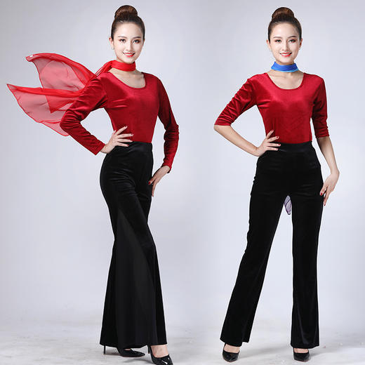 新款金丝绒形体服套装女礼仪训练走秀仪态优雅练功服舞蹈围脖 商品图8