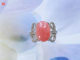 [ 绯樱·守护爱情 ]  925银镶艺术设计红纹石戒指