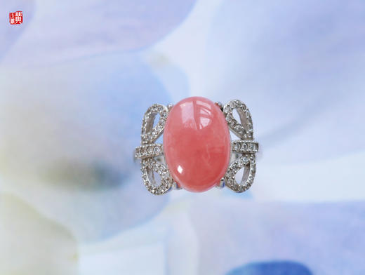 [ 绯樱·守护爱情 ]  925银镶艺术设计红纹石戒指 商品图0