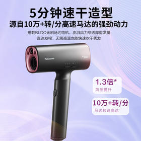 松下（Panasonic）电吹风机 家用 高速马达 高渗透水离子吹护机 全新吹护系列 EH-NA0H-K405 黑色