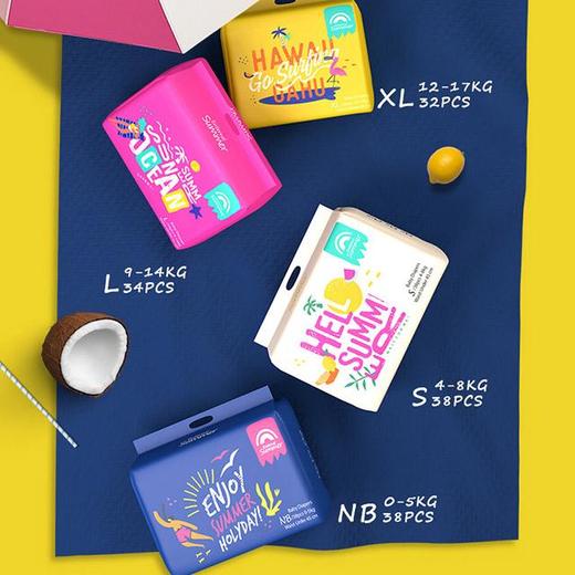 盛夏光年么么茶超薄纸尿裤婴儿尿不湿超薄透气夏季薄款M36/L34/XL32 商品图0