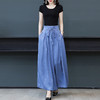 阔腿裤高腰垂感九分裤，大码龟裂纹仿香云纱休闲裤KQL-5123 商品缩略图0