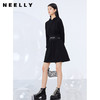 NEELLY纳俪简约连帽撞色字母收腰卫衣连衣裙女A字裙中长款秋季N21091Y01197 商品缩略图1