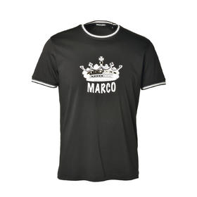 Marco Azzali黑色短袖T恤 TY541042A