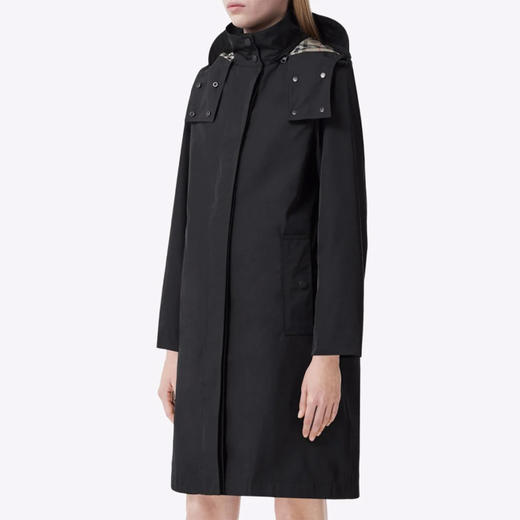 BURBERRY 博柏利 可拆式连帽轻便大衣 女士大衣 黑色 8046636 A1189 商品图1