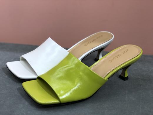 IUIU SECOND夏季时尚方头小跟柔软羊皮凉拖鞋 商品图6