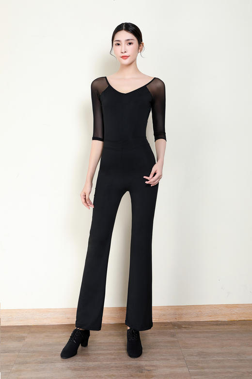 形体礼仪服套装女网纱体态训练舞蹈培训练功走秀优雅连体服女芭蕾 商品图7