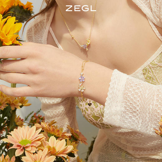 ZEGL设计师春日野趣系列925纯银花朵手链女ins小众设计闺蜜手饰品 商品图2